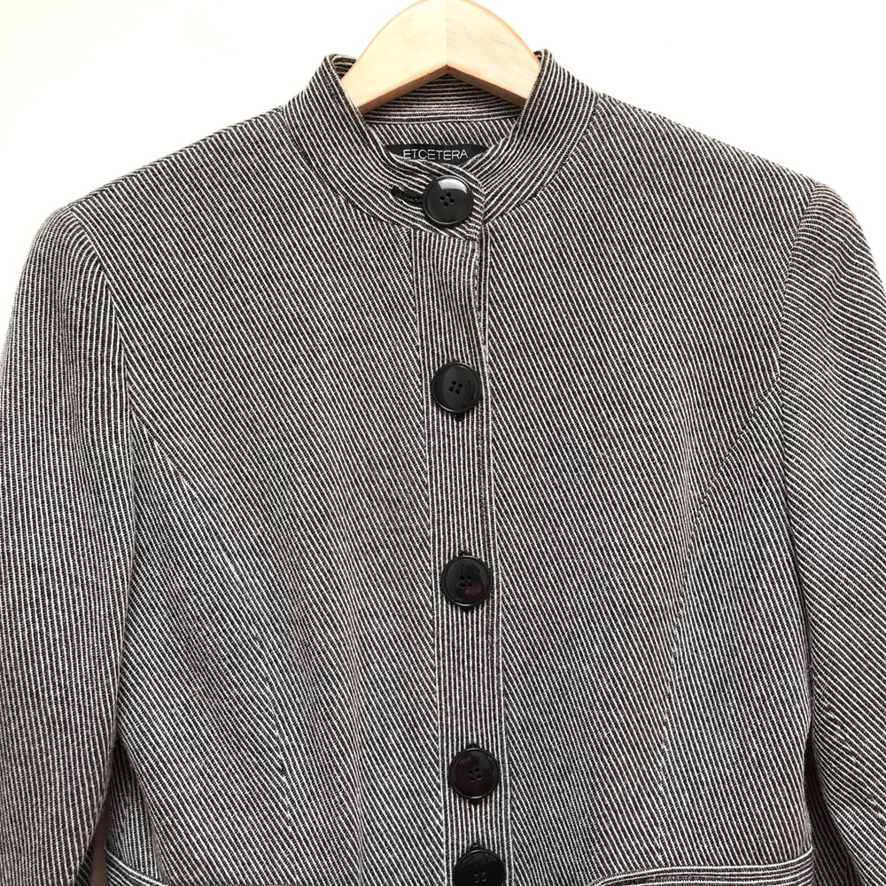 Etcetera | Stripe Button Front Peplum Jacket - image 2